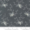 Image of Breathtaking Blues Rose Garden Dusk quilting cotton fabric by 3 Sisters for Moda Fabrics. Features flowers on a dark gray background. Cute Little Fabric Shop.