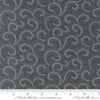 Image of Breathtaking Blues Vine Dusk quilting cotton fabric by 3 Sisters for Moda Fabrics. Features leaves on a dark gray background. Cute Little Fabric Shop.