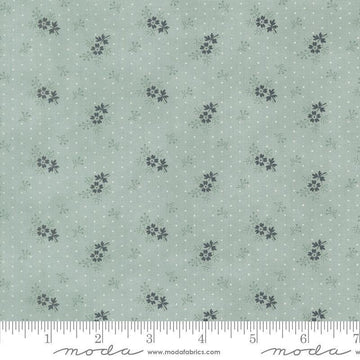 Image of Breathtaking Blues Little Flower Sky quilting cotton fabric by 3 Sisters for Moda Fabrics. Features flowers on a blue background. Cute Little Fabric Shop.