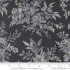 Image of Breathtaking Blues Bouquets Midnight quilting cotton fabric by 3 Sisters for Moda Fabrics. Features flowers on a black background. Cute Little Fabric Shop.
