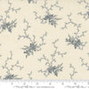 Image of Breathtaking Blues Rose Garden Porcelain quilting cotton fabric by 3 Sisters for Moda Fabrics. Features flowers on a cream background. Cute Little Fabric Shop.