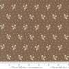 Image of Butternut and Sage Acorn Medley Walnut quilting cotton fabric by Fig Tree Co for Moda Fabrics. Features acorns and dots on a brown background. Cute Little Fabric Shop.