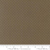 Image of Butternut and Sage Pindot Earth quilting cotton fabric by Fig Tree Co for Moda Fabrics. Features polka dots on a gray brown background. Cute Little Fabric Shop.