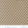 Image of Butternut and Sage Cobblestones Walnut quilting cotton fabric by Fig Tree Co for Moda Fabrics. Features a geometric pattern on a brown background. Cute Little Fabric Shop.