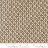 Image of Butternut and Sage Cobblestones Walnut quilting cotton fabric by Fig Tree Co for Moda Fabrics. Features a geometric pattern on a brown background. Cute Little Fabric Shop.