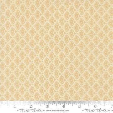 Image of Butternut and Sage Cobblestone Cream quilting cotton fabric by Fig Tree Co for Moda Fabrics. Features a geometric pattern on a cream background. Cute Little Fabric Shop.