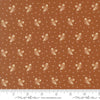 Image of Butternut and Sage Acorn Medley Cinnamon quilting cotton fabric by Fig Tree Co for Moda Fabrics. Features acorns and dots on a brown background. Cute Little Fabric Shop.