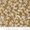 Image of Butternut and Sage Fields of Flowers Earth quilting cotton fabric by Fig Tree Co for Moda Fabrics. Features flowers on a gray brown background. Cute Little Fabric Shop.