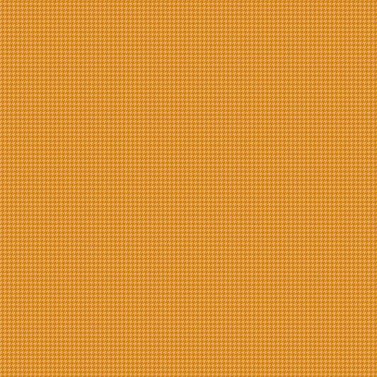 Image of Cozy Autumn Houndstooth Daisy quilting cotton fabric by Beverly McCullough for Riley Blake Designs. Features houndstooth on a yellow background. Cute Little Fabric Shop.