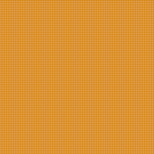 Image of Cozy Autumn Houndstooth Daisy quilting cotton fabric by Beverly McCullough for Riley Blake Designs. Features houndstooth on a yellow background. Cute Little Fabric Shop.