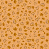Image of Cozy Autumn Pumpkins Daisy quilting cotton fabric by Beverly McCullough for Riley Blake Designs. Features pumpkins and leaves on a yellow orange background. Cute Little Fabric Shop.
