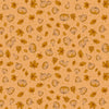 Image of Cozy Autumn Pumpkins Daisy quilting cotton fabric by Beverly McCullough for Riley Blake Designs. Features pumpkins and leaves on a yellow orange background. Cute Little Fabric Shop.