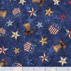 3-Yard Cut - American Spirit Liberty Bell and Stars Dark Blue Patriotic Fabric 108" WIDEBACK - 30130 - QT Fabrics Quilting Cotton Fabric