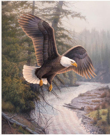 SALE Majestic in Nature II Eagle Patriot Panel DIGITALLY Printed Fabric - PD17960 - Riley Blake Quilting Cotton Fabric Licensed Product