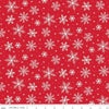 Flannel The North Pole Snowflakes Tomato Red Christmas Fabric - F17752 - Riley Blake FLANNEL Cotton Fabric