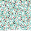 SALE Flannel The North Pole Snowmen Aqua Blue Christmas Fabric - F17753 - Riley Blake FLANNEL Cotton Fabric