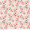 SALE Flannel The North Pole Snowmen Blush Pink Christmas Fabric - F17753 - Riley Blake FLANNEL Cotton Fabric