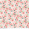 SALE Flannel The North Pole Snowmen Blush Pink Christmas Fabric - F17753 - Riley Blake FLANNEL Cotton Fabric