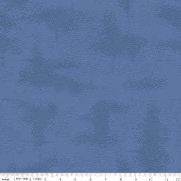 SALE Shabby Denim Blue PRINTED Texture Fabric - C605 - Riley Blake Quilting Cotton Fabric