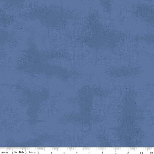 SALE Shabby Denim Blue PRINTED Texture Fabric - C605 - Riley Blake Quilting Cotton Fabric