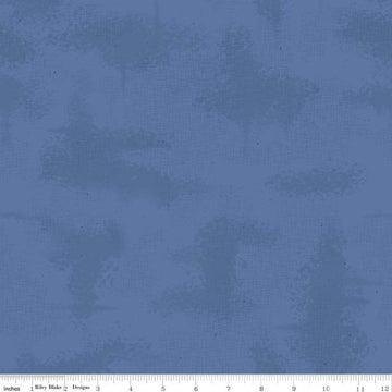 SALE Shabby Denim Blue PRINTED Texture Fabric - C605 - Riley Blake Quilting Cotton Fabric