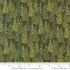 Image of Northwoods Lodge Tree Line Pine quilting cotton fabric by Deb Strain for Moda Fabrics. Features trees on a green background. Cute Little Fabric Shop.