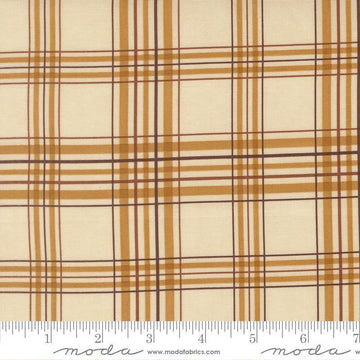 Image of Northwoods Lodge Plaid Natural quilting cotton fabric by Deb Strain for Moda Fabrics. Features plaid on a cream background. Cute Little Fabric Shop.