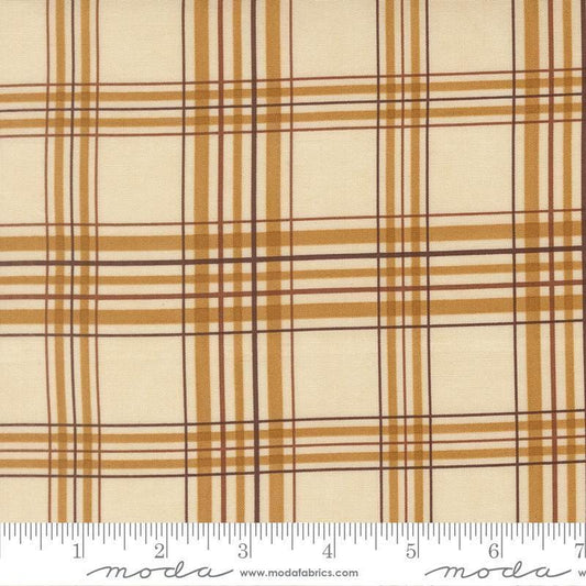 Image of Northwoods Lodge Plaid Natural quilting cotton fabric by Deb Strain for Moda Fabrics. Features plaid on a cream background. Cute Little Fabric Shop.