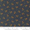 Image of Northwoods Lodge Tossed Pinecones Midnight quilting cotton fabric by Deb Strain for Moda Fabrics. Features plants on a blue background. Cute Little Fabric Shop.