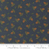 Image of Northwoods Lodge Tossed Pinecones Midnight quilting cotton fabric by Deb Strain for Moda Fabrics. Features plants on a blue background. Cute Little Fabric Shop.