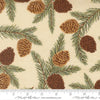 Image of Northwoods Lodge Pinecones Natural quilting cotton fabric by Deb Strain for Moda Fabrics. Features plants on a cream background. Cute Little Fabric Shop.