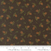 Image of Northwoods Lodge Tossed Pinecones Soil quilting cotton fabric by Deb Strain for Moda Fabrics. Features plants on a brown background. Cute Little Fabric Shop.