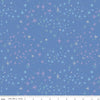 Image of Wishes Magic Periwinkle Sparkle quilting cotton fabric by Jill Howarth for Riley Blake Designs. Features stars on a blue background. Cute Little Fabric Shop.