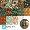 Cedar & Sage Fat Quarter Bundle Nature Fabric - FATQU CESG 3PKF - 14-Piece Precut - QT Fabrics Quilting Cotton Fabric