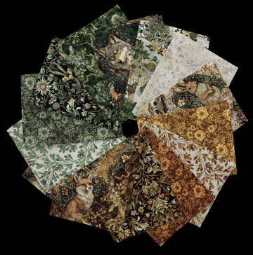 Cedar & Sage Fat Quarter Bundle Nature Fabric - FATQU CESG 3PKF - 14-Piece Precut - QT Fabrics Quilting Cotton Fabric