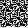 Image of The Homestead Cow Patches Black quilting cotton fabric by Tara Reed for Riley Blake Designs. Features cow print on a black and white background. Cute Little Fabric Shop.