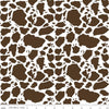 Image of The Homestead Cow Patches Brown quilting cotton fabric by Tara Reed for Riley Blake Designs. Features cow print on a brown background. Cute Little Fabric Shop.