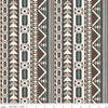 Image of The Homestead Blanket Teal quilting cotton fabric by Tara Reed for Riley Blake Designs. Features geometric stripes on a blue background. Cute Little Fabric Shop.