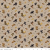 Image of The Homestead Icon Toss Tan quilting cotton fabric by Tara Reed for Riley Blake Designs. Features cowboys on a brown background. Cute Little Fabric Shop.