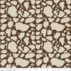 Image of The Homestead Cow Patches Tan quilting cotton fabric by Tara Reed for Riley Blake Designs. Features cow print on a brown background. Cute Little Fabric Shop.