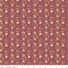 Image of Harvest on the Prairie Floral Wine quilting cotton fabric by Modern Prairie for Riley Blake Designs. Features flowers on a purple background. Cute Little Fabric Shop.