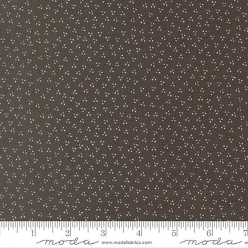 Image of Birch and Willow Spring Dot Charcoal quilting cotton fabric by Sherri & Chelsi for Moda Fabrics. Features dots on a black background. Cute Little Fabric Shop.