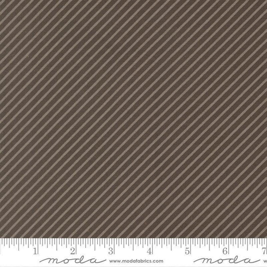 Image of Birch and Willow Stripe Charcoal quilting cotton fabric by Sherri & Chelsi for Moda Fabrics. Features stripes on a black background. Cute Little Fabric Shop.