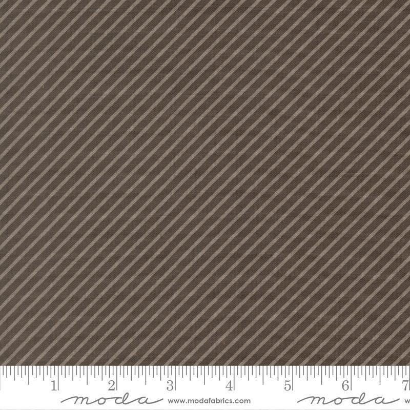 Image of Birch and Willow Stripe Charcoal quilting cotton fabric by Sherri & Chelsi for Moda Fabrics. Features stripes on a black background. Cute Little Fabric Shop.