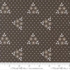 Image of Birch and Willow Autumn Charcoal quilting cotton fabric by Sherri & Chelsi for Moda Fabrics. Features flowers and dots on a black background. Cute Little Fabric Shop.