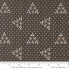 Image of Birch and Willow Autumn Charcoal quilting cotton fabric by Sherri & Chelsi for Moda Fabrics. Features flowers and dots on a black background. Cute Little Fabric Shop.