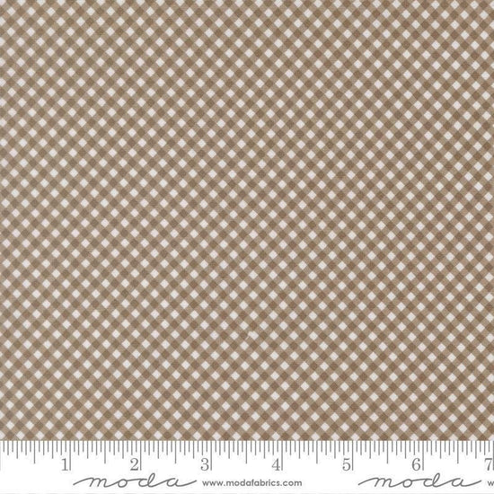Image of Birch and Willow Gingham Stone quilting cotton fabric by Sherri & Chelsi for Moda Fabrics. Features gingham on a gray background. Cute Little Fabric Shop.