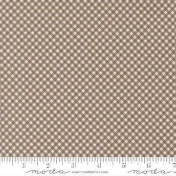 Image of Birch and Willow Gingham Stone quilting cotton fabric by Sherri & Chelsi for Moda Fabrics. Features gingham on a gray background. Cute Little Fabric Shop.