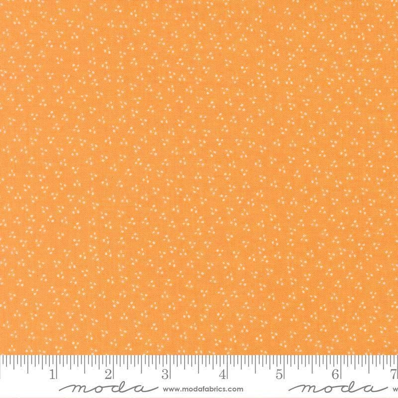 Image of Birch and Willow Spring Dot Amber quilting cotton fabric by Sherri & Chelsi for Moda Fabrics. Features dots on a yellow background. Cute Little Fabric Shop.