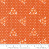 Image of Birch and Willow Autumn Spice quilting cotton fabric by Sherri & Chelsi for Moda Fabrics. Features flowers and dots on an orange background. Cute Little Fabric Shop.